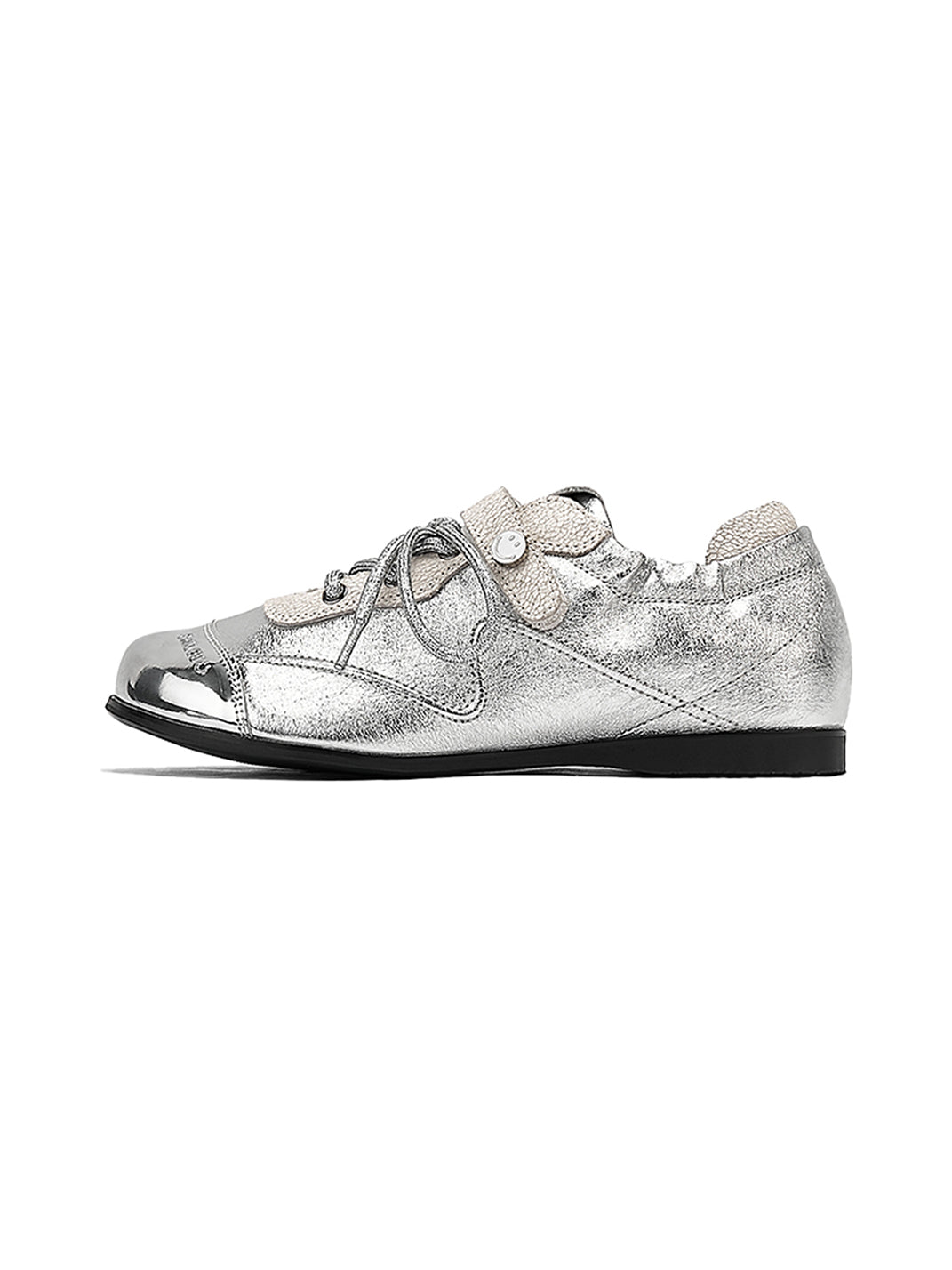 SMILEY | Ballet Flats Round Toe Shoes-Silver - PSYLOS 1, SMILEY | Ballet Flats Round Toe Shoes-Silver, Retro Trainers, SMILEY, PSYLOS 1